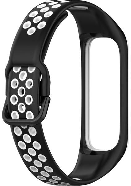 Samsung Galaxy Fit 2 SM-R220 Için Iki Renkli Yumuşak Silikon Saat Kayışı, Yedek Saat Kayışı - Siyah/beyaz (Yurt Dışından) modelleri
