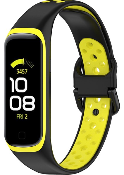 Samsung Galaxy Fit 2 SM-R220 Için Iki Renkli Yumuşak Silikon Saat Kayışı, Yedek Saat Kayışı - Siyah/sarı (Yurt Dışından) fırsatları
