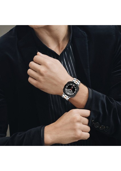 Samsung Galaxy Watch Ultra 47MM Saat Bilekliği Paslanmaz Çelik Saat Kayışı - Gümüş/pembe Altın (Yurt Dışından) indirimleri
