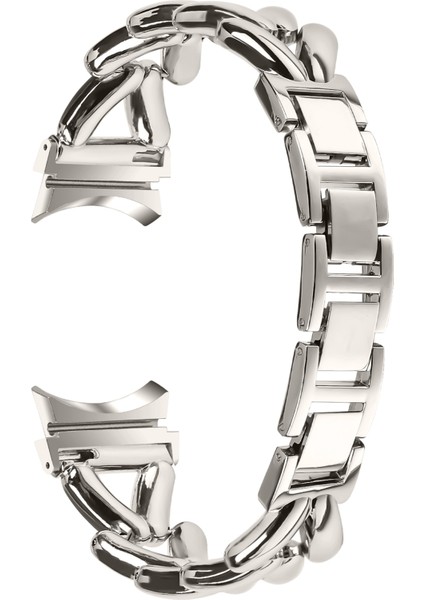 Samsung Galaxy Watch 5/watch4 40MM/44MM/45MM/46MM Bükülmüş Saat Kayışı Için Konnektörlü Çinko Alaşımlı Saat Kayışı - Starlight (Yurt Dışından)