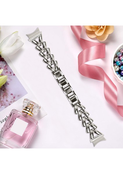 Samsung Galaxy Watch 5/watch4 40MM/44MM/45MM/46MM Bükülmüş Saat Kayışı Için Konnektörlü Çinko Alaşımlı Saat Kayışı - Starlight (Yurt Dışından) fırsatları