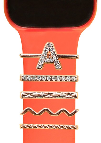 Evrensel Akıllı Saat Kayışı Takıları Metal Dekoratif Takılar Döngüler Saat Kayışı Süsleri Yapay Elmaslı (Kayışsız) - Stil F (Yurt Dışından)