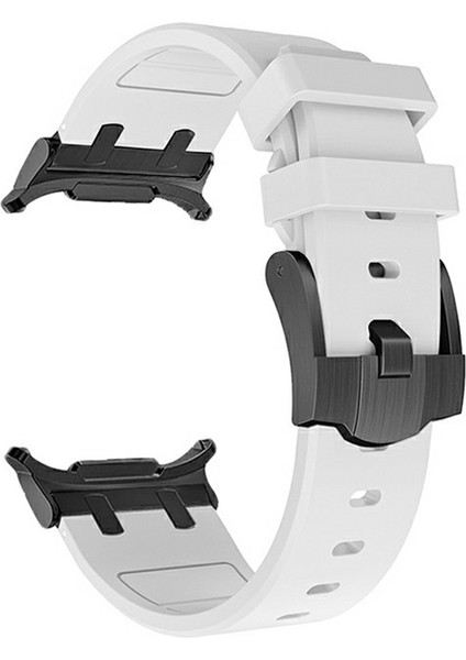 Samsung Galaxy Watch Ultra 47MM Saat Kayışı Yedek Silikon Saat Bandı - Siyah+Beyaz (Yurt Dışından)