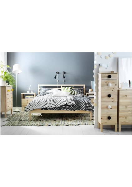 Tarva Lindbaden Çift Kişilik Karyola Çam 140 x 200 cm