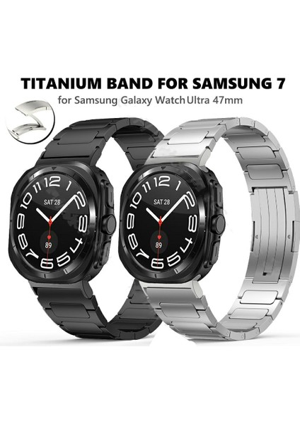 Samsung Galaxy Watch Ultra 47MM Yedek Saat Kayışı Katlanır Tokalı Titanyum Alaşımlı Kayış - Gümüş (Yurt Dışından) fiyatları