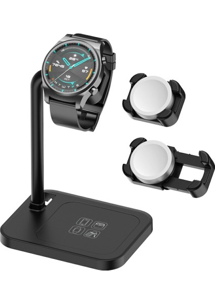 Aoduke AJZJ02S Google/huawei/garmin/samsung Saat Şarj Istasyonu Için Saat Şarj Tabanı Standı - Siyah (Yurt Dışından)