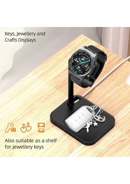 Aoduke AJZJ02S Google/huawei/garmin/samsung Saat Şarj Istasyonu Için Saat Şarj Tabanı Standı - Siyah (Yurt Dışından) fiyatları