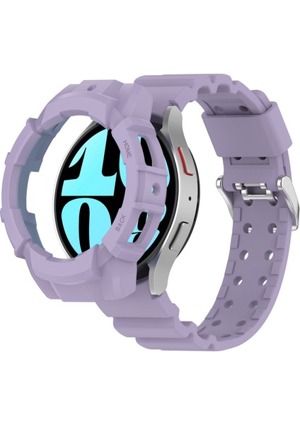 Samsung Galaxy Watch7 40MM Silikon+Tpu Saat Kayışı ve Saat Kılıfı - Mor (Yurt Dışından)