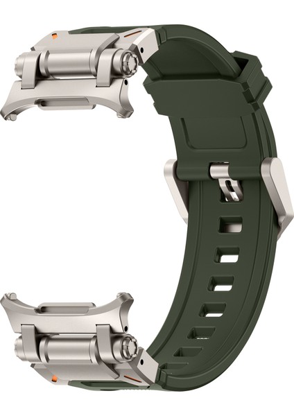 Samsung Galaxy Watch Ultra 47MM Saat Kayışı Yumuşak Tpu Ayarlanabilir Bilek Kayışı - Titanyum + Yeşil (Yurt Dışından) fiyatları