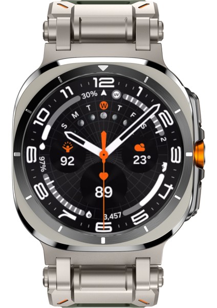 Samsung Galaxy Watch Ultra 47MM Saat Kayışı Yumuşak Tpu Ayarlanabilir Bilek Kayışı - Titanyum + Yeşil (Yurt Dışından) fırsatları