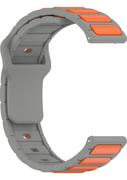 Samsung Galaxy Watch7 44MM 40MM/WATCH6 44MM 40MM/WATCH6 Classic 47MM 43MM Evrensel 20MM Çift Renkli Saat Kayışı - Gri+Turuncu Silikon Kayış (Yurt Dışından) modelleri