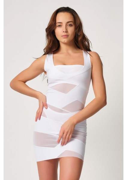 Beyaz Mı Emay 2934 Toparlayıcı Elbise Lazer Korse