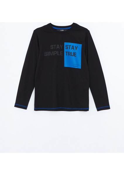 Yeni Sezon Bisiklet Yaka Baskılı Erkek Çocuk Tişört