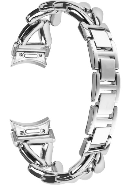 Samsung Galaxy Watch6 40MM/44MM/WATCH6 Classic 43MM/47MM Hızlı Çıkarma Bağlantılı Bükülmüş Saat Kayışı Için Çinko Alaşımlı Saat Kayışı - Gümüş (Yurt Dışından)