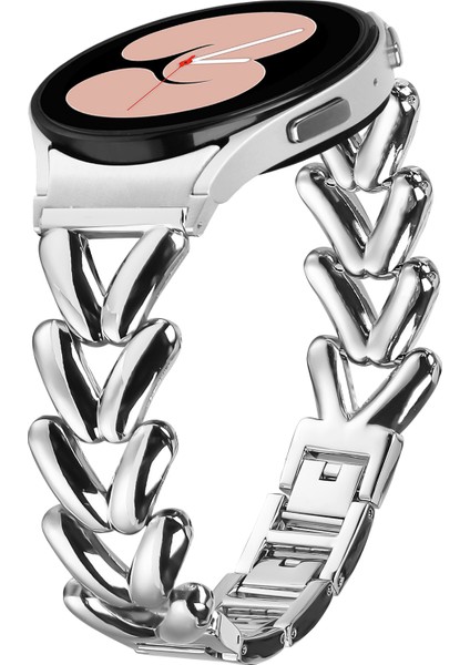 Samsung Galaxy Watch6 40MM/44MM/WATCH6 Classic 43MM/47MM Hızlı Çıkarma Bağlantılı Bükülmüş Saat Kayışı Için Çinko Alaşımlı Saat Kayışı - Gümüş (Yurt Dışından) fiyatları