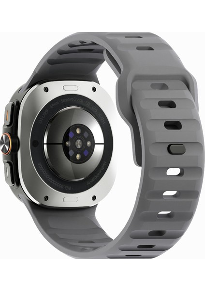 Samsung Galaxy Watch Ultra 47MM Silikon Saat Kayışı Nefes Alabilir Spor Saat Kayışı-Gri (Yurt Dışından)