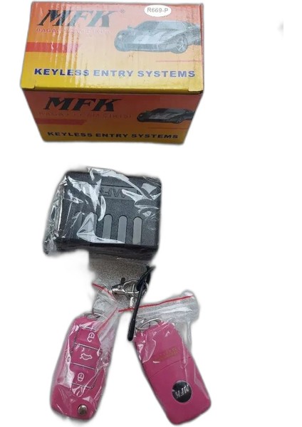 Mfk Merkezi Kilit Için Açma Kapama Sustalı Pembe Kumanda Set R669