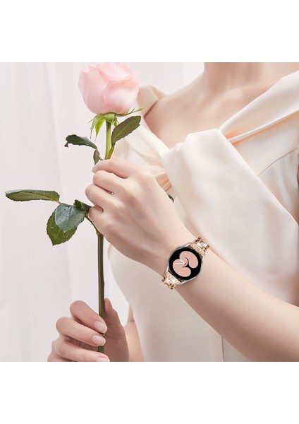 Samsung Galaxy Watch7 44MM/40MM Saat Kayışı Için Yapay Elmas Dekorlu Çift Çıtçıtlı Akıllı Saat Kayışı - Gül Altın (Yurt Dışından) fırsatları