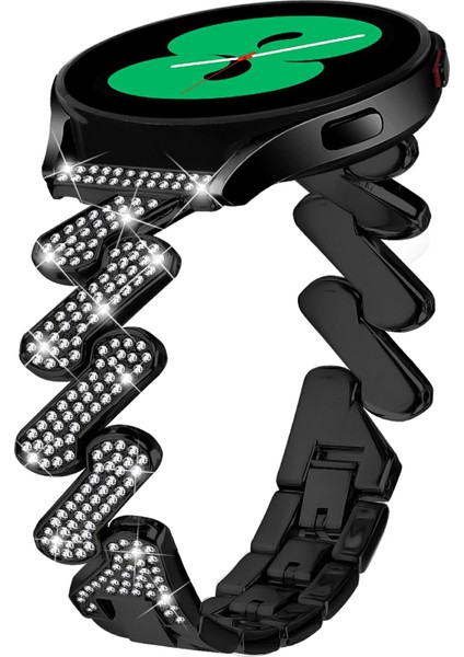 Samsung Galaxy Watch7 44MM/40MM Alaşımlı Yıldız Bling Yapay Elmas Dekorlu Saat Kayışı-Siyah (Yurt Dışından) fiyatları