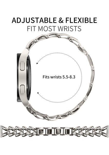 Samsung Galaxy Watch 42MM Bükülmüş Metal Saat Kayışı Değişimi Için Çinko Alaşımlı Saat Kayışı - Starlight (Yurt Dışından) modelleri