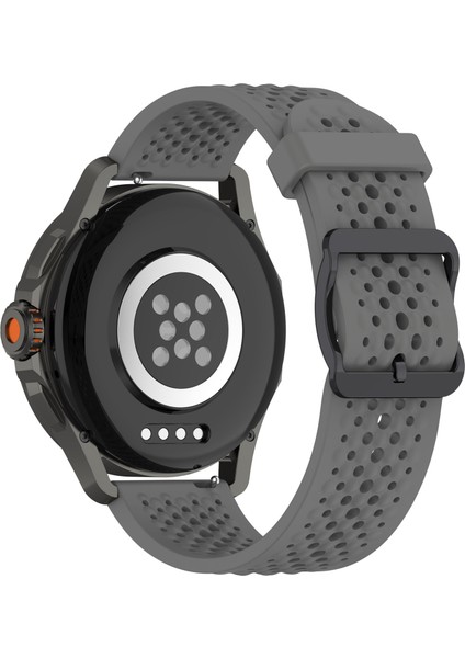 Xiaomi Watch S4 Sport/samsung Galaxy Watch3 45MM/WATCH 42MM Silikon 22MM Çoklu Delikli Nefes Alabilir Saat Kayışı - Koyu Gri (Yurt Dışından)