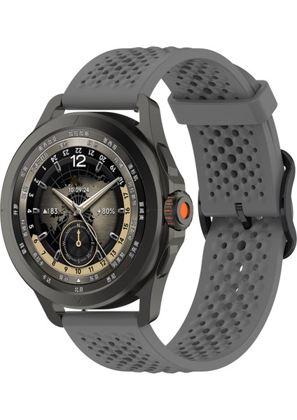 Xiaomi Watch S4 Sport/samsung Galaxy Watch3 45MM/WATCH 42MM Silikon 22MM Çoklu Delikli Nefes Alabilir Saat Kayışı - Koyu Gri (Yurt Dışından) indirimleri