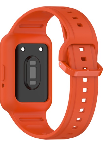 Samsung Galaxy Fit3 (SM-R390) Saat Kayışı Için Kılıflı Entegre Silikon Saat Bandı - Turuncu (Yurt Dışından) modelleri