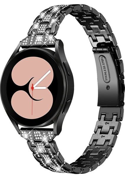 Samsung Galaxy Watch7 44MM/40MM Saat Kayışı Için Yapay Elmas Dekorlu Çift Çıtçıtlı Akıllı Saat Kayışı-Siyah (Yurt Dışından) fiyatları
