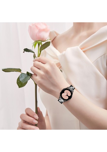 Samsung Galaxy Watch7 44MM/40MM Saat Kayışı Için Yapay Elmas Dekorlu Çift Çıtçıtlı Akıllı Saat Kayışı-Siyah (Yurt Dışından) fırsatları