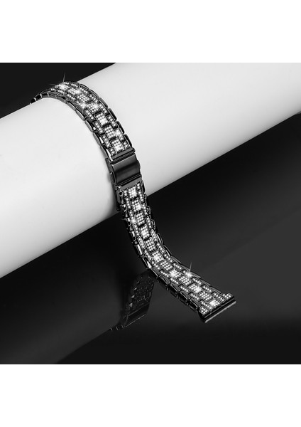 Samsung Galaxy Watch7 44MM/40MM Saat Kayışı Için Yapay Elmas Dekorlu Çift Çıtçıtlı Akıllı Saat Kayışı-Siyah (Yurt Dışından) indirimleri