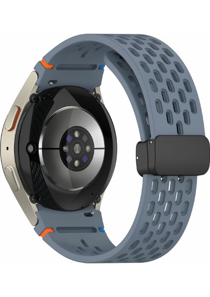 Samsung Galaxy Watch7/watch6/watch6 Classic/watch 5/watch 5 Pro/watch4/watch4 Classic/watch Fe Için Nefes Alabilir Spor Kayış - Mavi Silikon Saat Kayışı (Yurt Dışından)