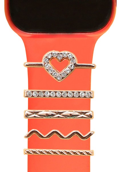 Evrensel Akıllı Saat Kayışı Takıları Metal Dekoratif Takılar Döngüler Saat Kayışı Süsleri Yapay Elmaslı (Kayışsız) - Stil D (Yurt Dışından)