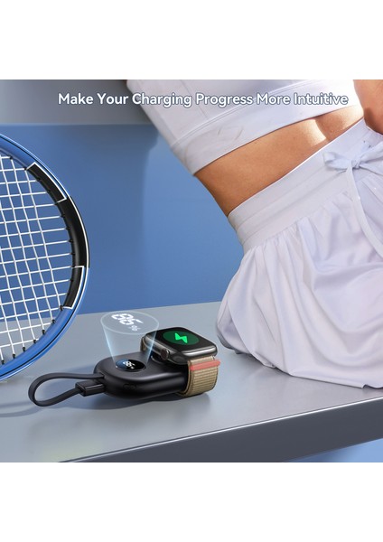 Joyroom JR-W09 Manyetik Kablosuz Saat Şarj Cihazı 2500MAH Dahili Tip-C Kablolu Güç Bankası (Yurt Dışından) fırsatları