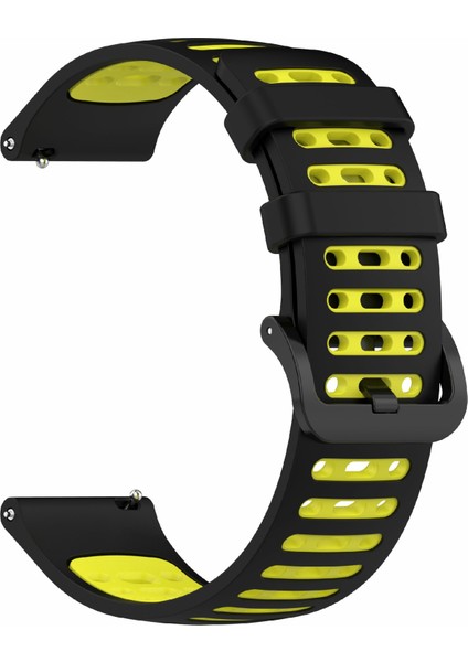 Xiaomi Watch S4 Sport/keep Watch Pilot 1/samsung Galaxy Watch3 45MM Spor Kayışı Için 22 mm Silikon Saat Kayışı - Siyah + Limon Yeşili (Yurt Dışından) modelleri