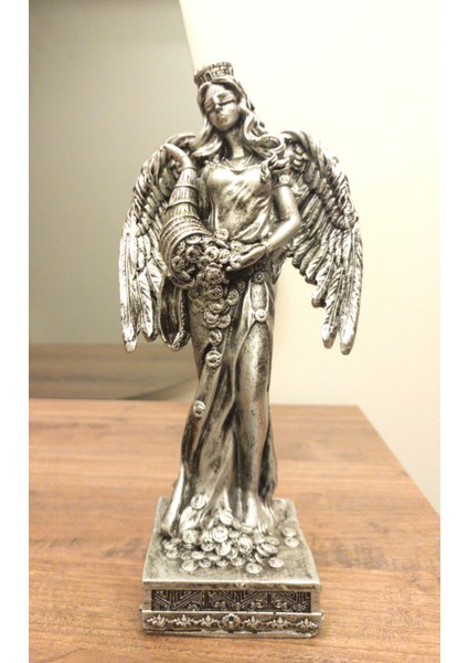 Tasarım Kanatlı Fortuna Biblo 27 cm Ev Dekor Dekoratif Hediyelik