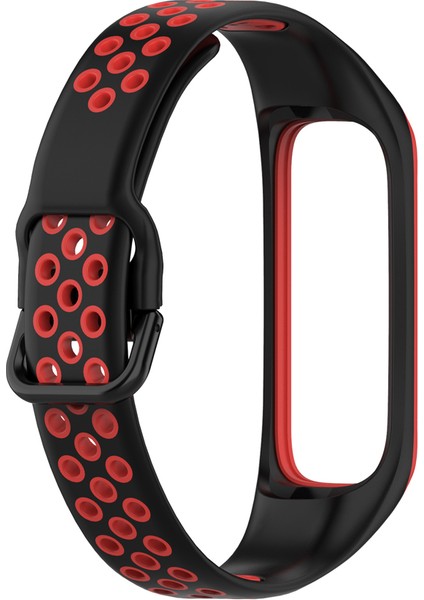 Samsung Galaxy Fit 2 SM-R220 Için Iki Renkli Yumuşak Silikon Saat Kayışı, Yedek Saat Kayışı - Siyah/kırmızı (Yurt Dışından) modelleri