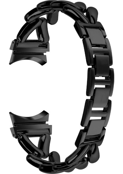 Samsung Galaxy Watch 5/watch4 40MM/44MM/45MM/46MM Bükülmüş Saat Kayışı - Siyah Için Konnektörlü Çinko Alaşımlı Saat Kayışı (Yurt Dışından)