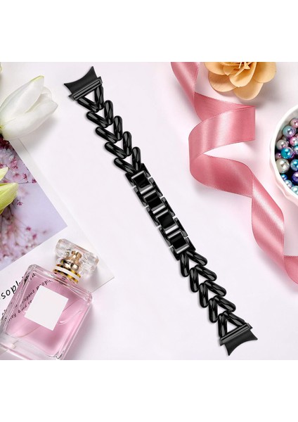 Samsung Galaxy Watch 5/watch4 40MM/44MM/45MM/46MM Bükülmüş Saat Kayışı - Siyah Için Konnektörlü Çinko Alaşımlı Saat Kayışı (Yurt Dışından) fırsatları