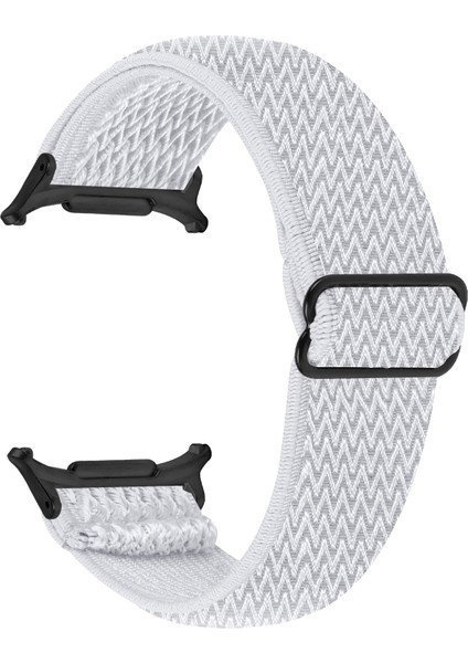 Samsung Galaxy Watch Ultra 47MM Siyah Bağlantılı Ayarlanabilir Elastik Bileklik Kayışı - Beyaz (Yurt Dışından)