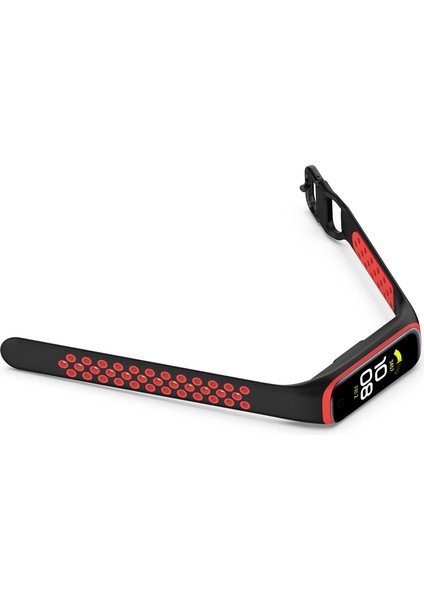 Samsung Galaxy Fit 2 SM-R220 Için Iki Renkli Yumuşak Silikon Saat Kayışı, Yedek Saat Kayışı - Siyah/kırmızı (Yurt Dışından) indirimleri