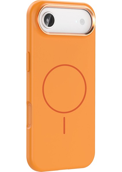 iPhone 17 Air Kılıf M-Safe Şarj Özellikli Metal Kamera Çerçeveli Tkgn Edi Silikon Kapak - Lila