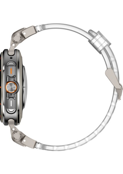 Samsung Galaxy Watch Ultra 47MM Saat Kayışı Yumuşak Tpu Ayarlanabilir Bilek Kayışı - Titanyum + Şeffaf (Yurt Dışından) indirimleri