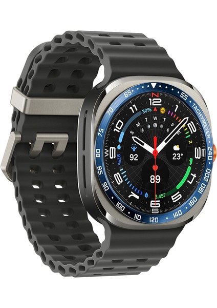 Samsung Galaxy Watch Ultra 47MM Çerçeve Halkası Çizilmez Paslanmaz Çelik Saat Çerçeve Döngüsü - Mavi/beyaz Karakterler Için E Tipi (Yurt Dışından)