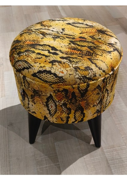 Mercanmobilya Leopar Desenli Puf Bench