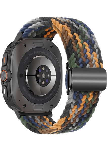 Samsung Galaxy Watch Ultra 47MM Örgülü Saat Kayışı Manyetik Bilek Kayışı - Kamuflaj Çok Renkli + Siyah Toka (Yurt Dışından)