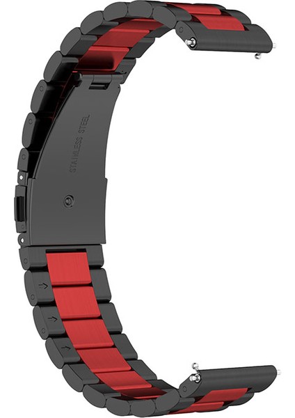 Samsung Galaxy Watch6 40MM/44MM/WATCH6 Classic 43MM/47MM Için 20MM Paslanmaz Çelik 3 Boncuklu Akıllı Saat Kayışı - Siyah/kırmızı/siyah (Yurt Dışından) fiyatları