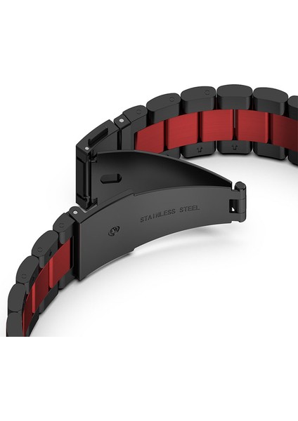 Samsung Galaxy Watch6 40MM/44MM/WATCH6 Classic 43MM/47MM Için 20MM Paslanmaz Çelik 3 Boncuklu Akıllı Saat Kayışı - Siyah/kırmızı/siyah (Yurt Dışından) fırsatları