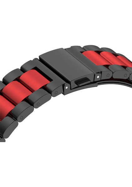 Samsung Galaxy Watch6 40MM/44MM/WATCH6 Classic 43MM/47MM Için 20MM Paslanmaz Çelik 3 Boncuklu Akıllı Saat Kayışı - Siyah/kırmızı/siyah (Yurt Dışından) indirimleri