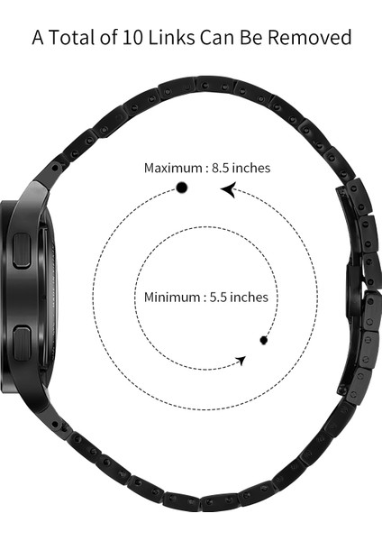 Samsung Galaxy Watch Fe 40MM/WATCH4 40MM 44MM/WATCH 5 40MM 44MM Paslanmaz Çelik Saat Kayışı Bilek Bandı - Siyah + Gümüş (Yurt Dışından) fiyatları