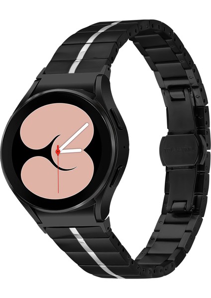 Samsung Galaxy Watch Fe 40MM/WATCH4 40MM 44MM/WATCH 5 40MM 44MM Paslanmaz Çelik Saat Kayışı Bilek Bandı - Siyah + Gümüş (Yurt Dışından) fırsatları